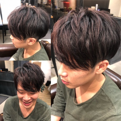 マッシュボブ　メンズヘアスタイル　ツーブロック　モテ髪　